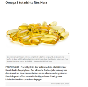 Omega-3 tut nichts fürs Herz